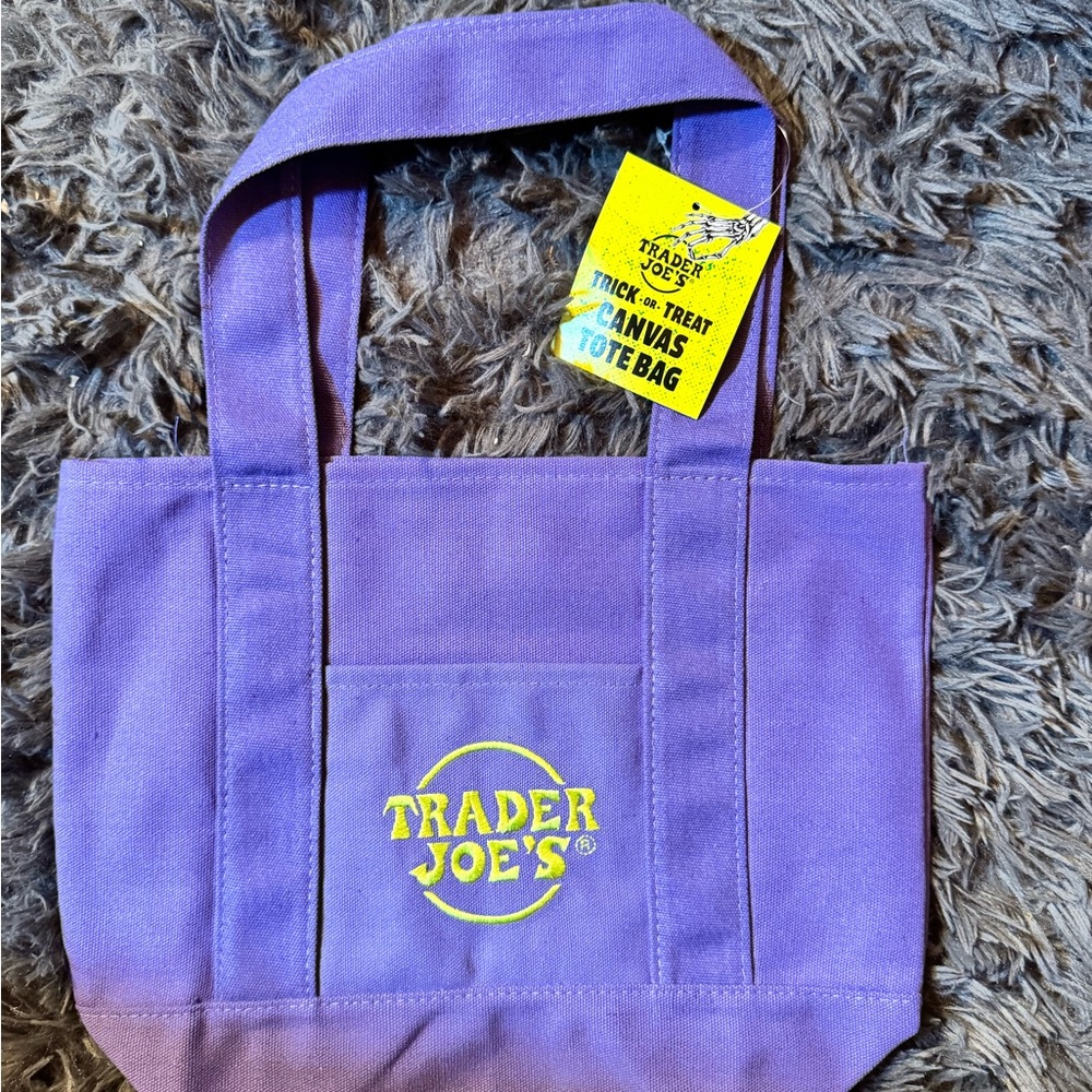 Trader Joe's Purple mini Canvas Tote Bag
